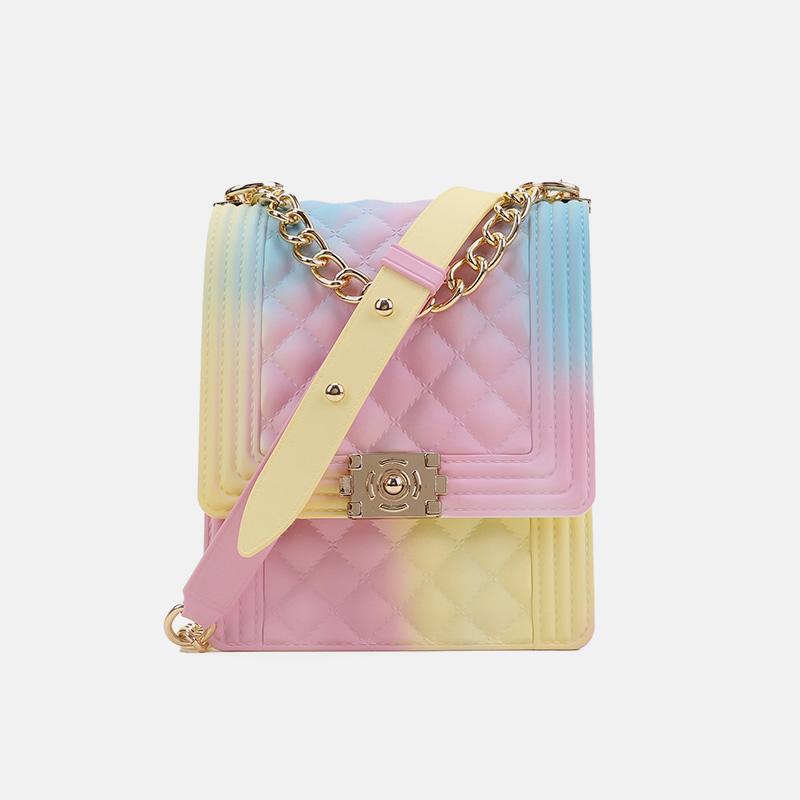 Multi-color Rainbow Jelly Crossbody Handbag