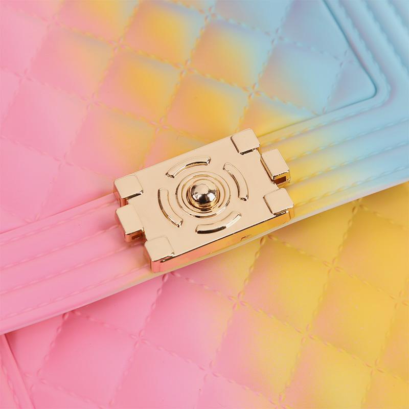 Multi-color Rainbow Jelly Crossbody Handbag