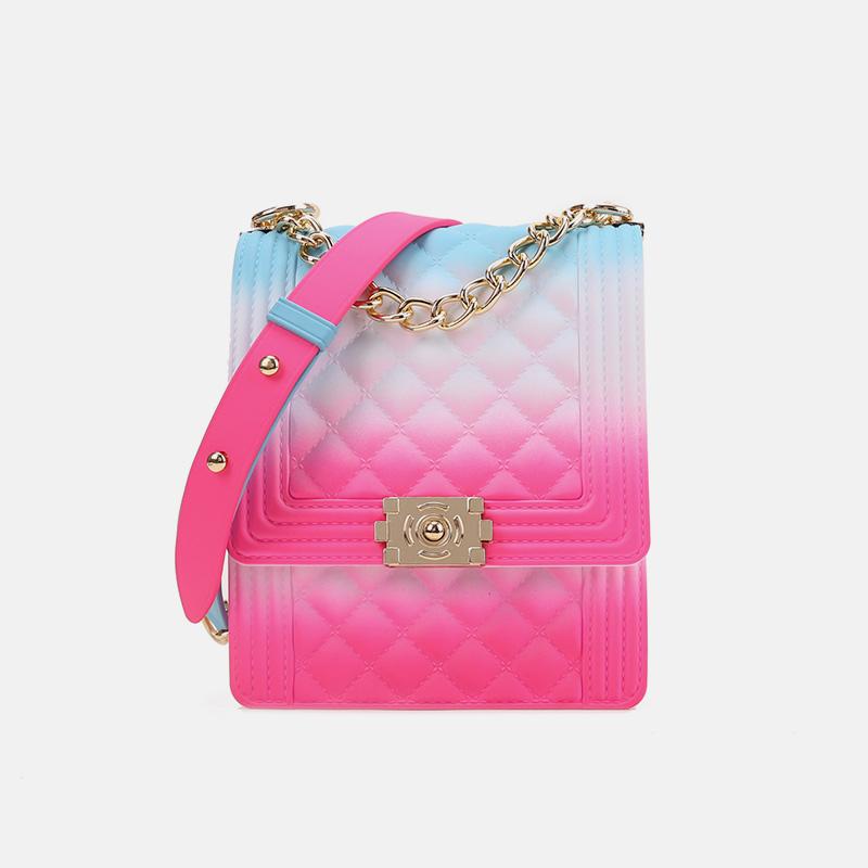 Multi-color Rainbow Jelly Crossbody Handbag