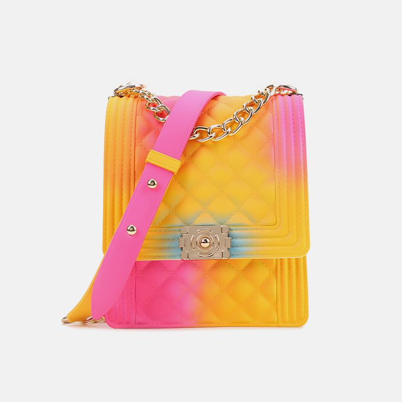 Multi-color Rainbow Jelly Crossbody Handbag