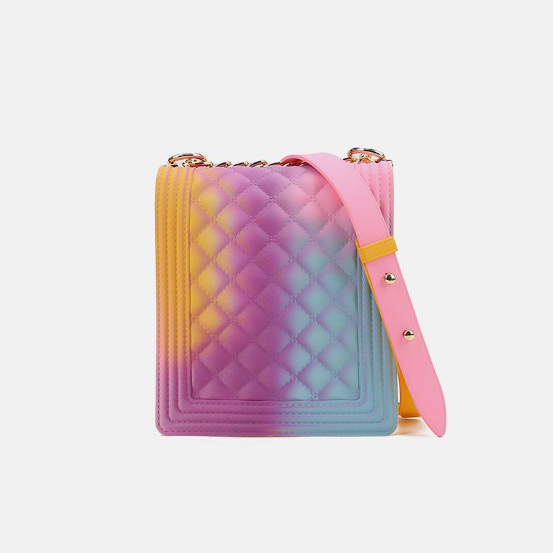 Multi-color Rainbow Jelly Crossbody Handbag