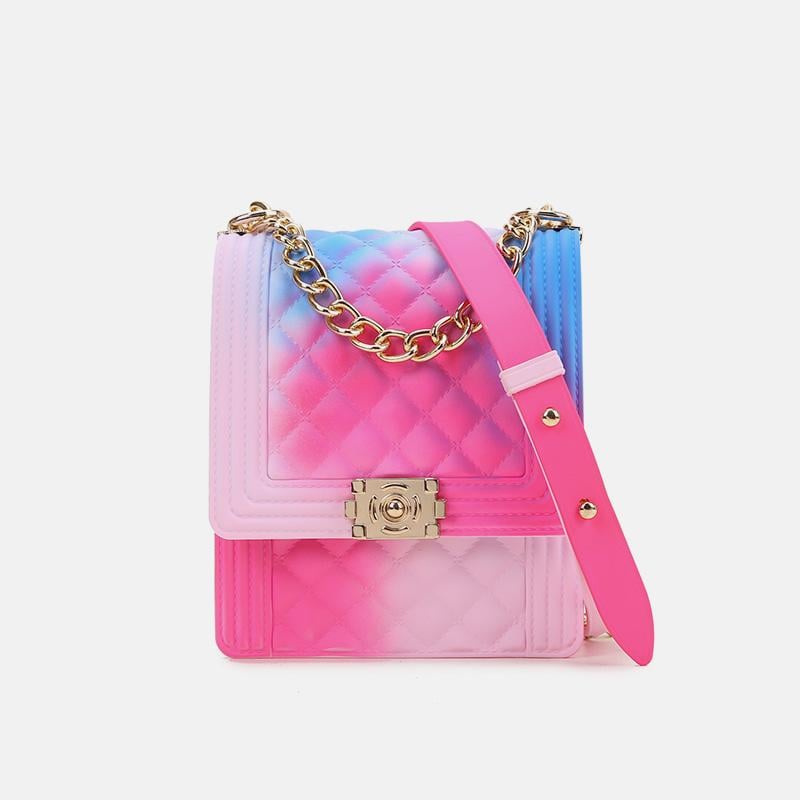 Multi-color Rainbow Jelly Crossbody Handbag