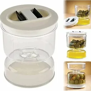 Pickle and Olives Jar Container with Strainer