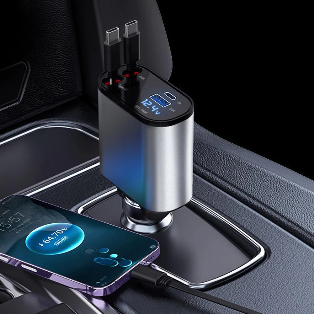 ReelVolt Retractable 4-in-1 Car Charger