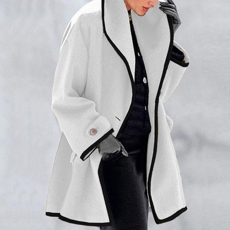 Sale 49% OFF - Hooded Color Block Woolen Coat