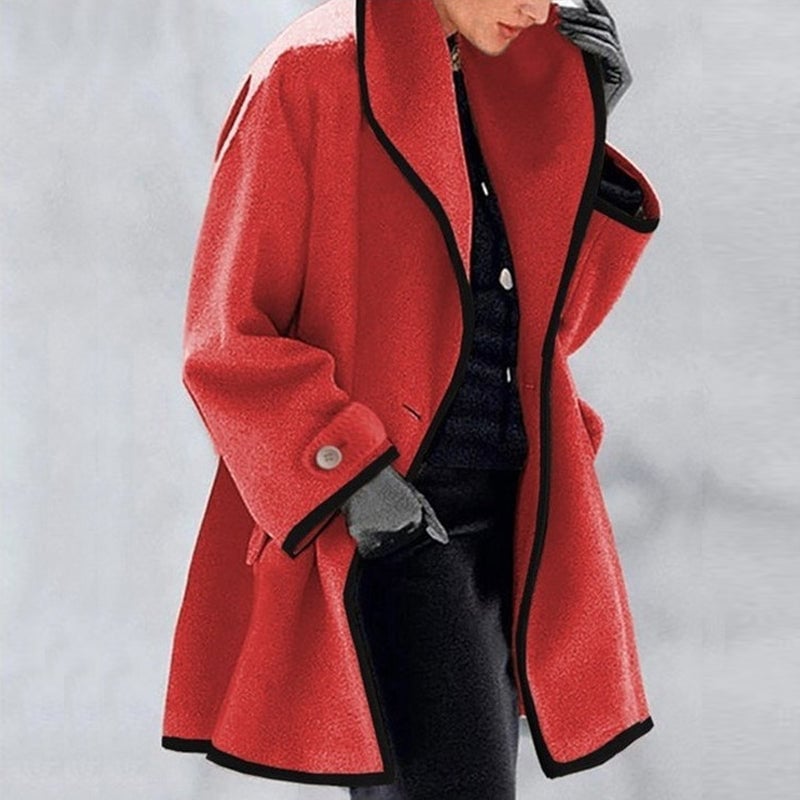 Sale 49% OFF - Hooded Color Block Woolen Coat