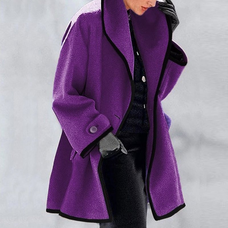 Sale 49% OFF - Hooded Color Block Woolen Coat