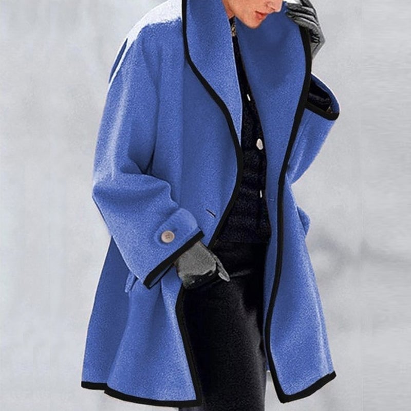 Sale 49% OFF - Hooded Color Block Woolen Coat