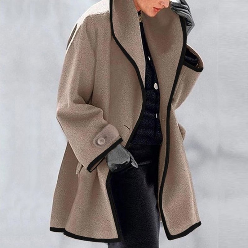 Sale 49% OFF - Hooded Color Block Woolen Coat