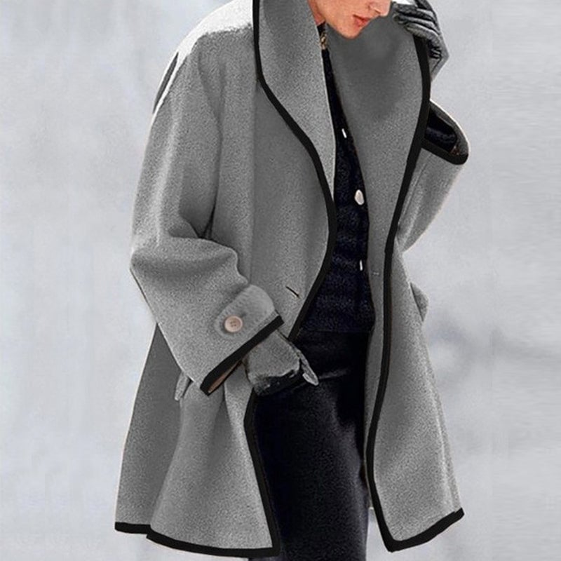 Sale 49% OFF - Hooded Color Block Woolen Coat