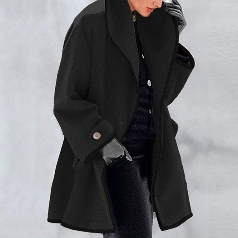 Sale 49% OFF - Hooded Color Block Woolen Coat