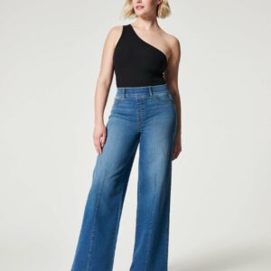 Seamed Front Wide Leg Jeans