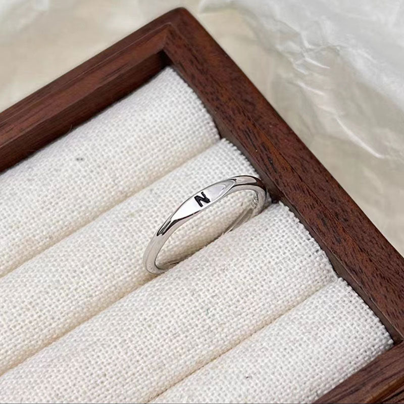 Silver Initial Signet Ring