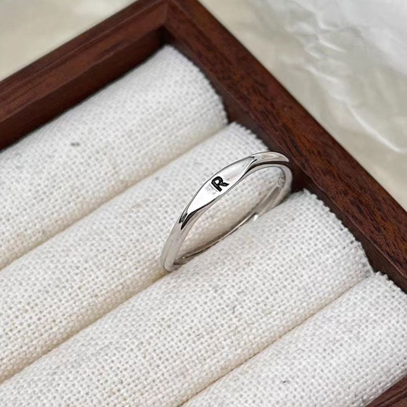 Silver Initial Signet Ring