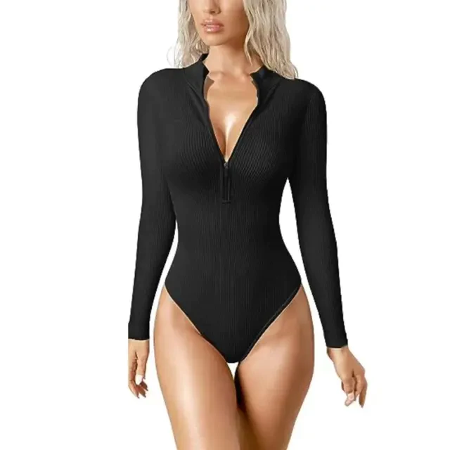 Snached Waist Zip Bodysuit