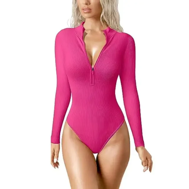 kaitel - Snached Waist Zip Bodysuit