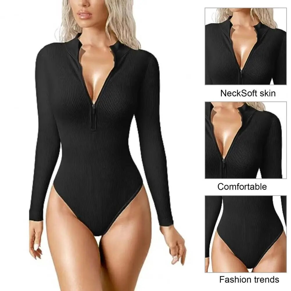 kaitel - Snached Waist Zip Bodysuit