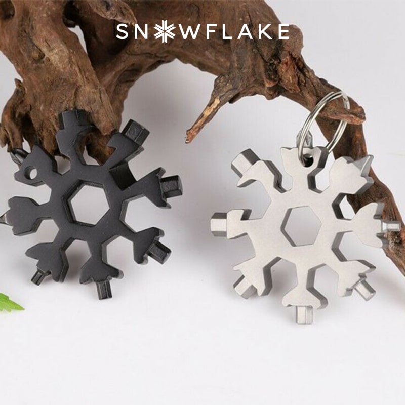 JollySnow - Snowflake - MultiTool 18-in-1 Stainless Steel Portable for Outdoor Adventure