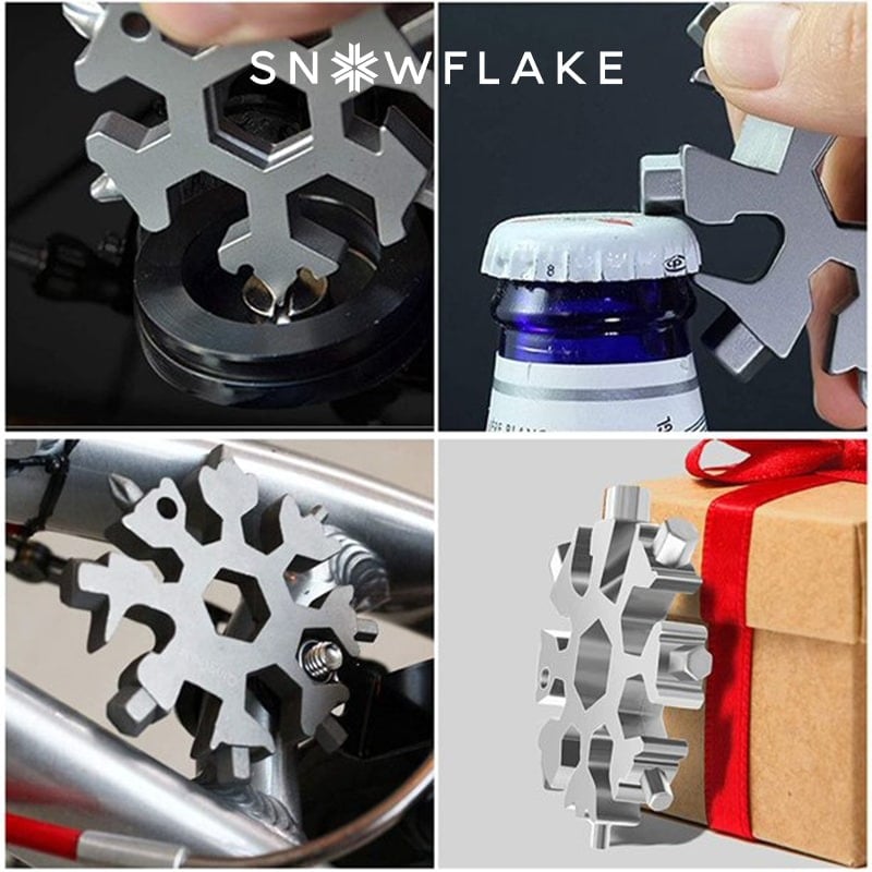 Snowflake MultiTool 18-in-1 Stainless Steel Portable for Outdoor Adventure