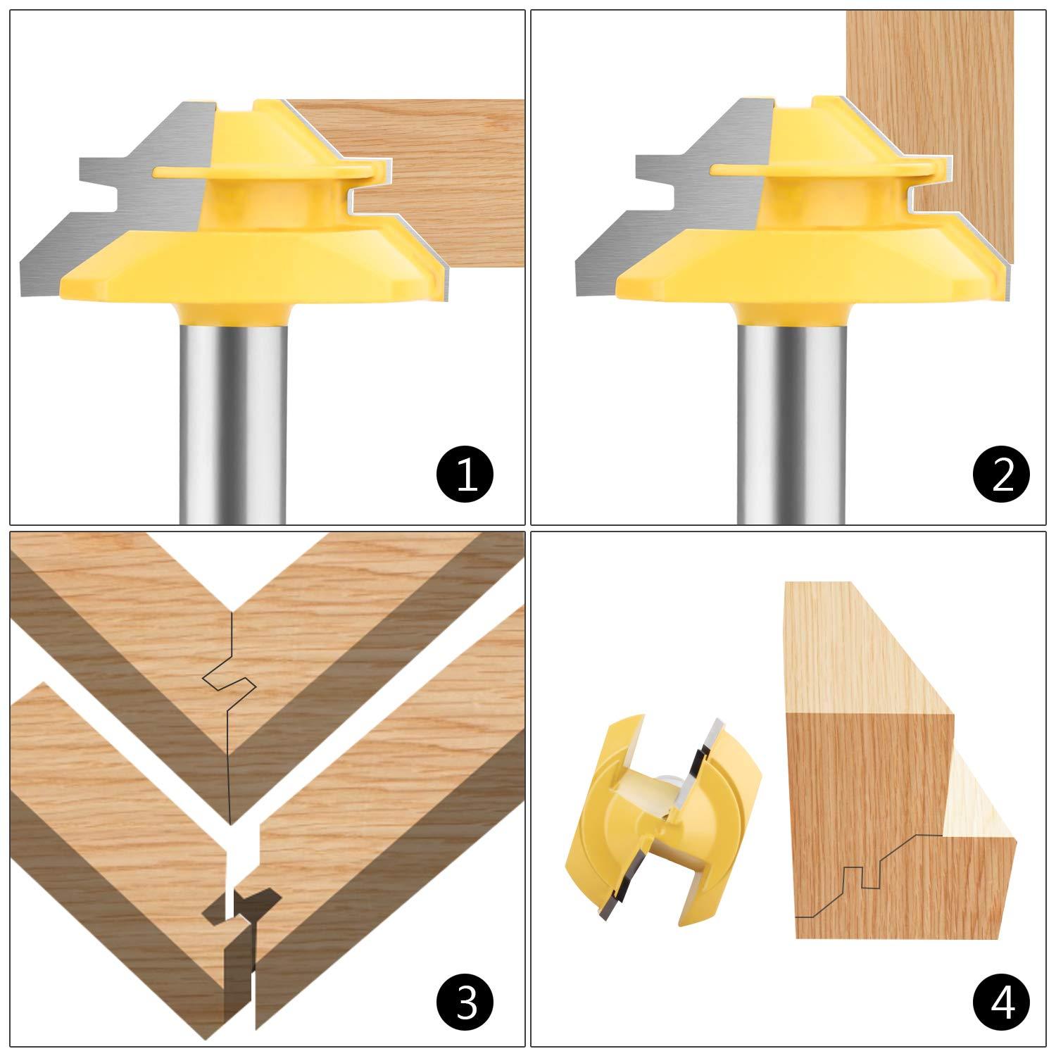 TimberLock 45° Lock Miter Router Bit - 1/2" Shank