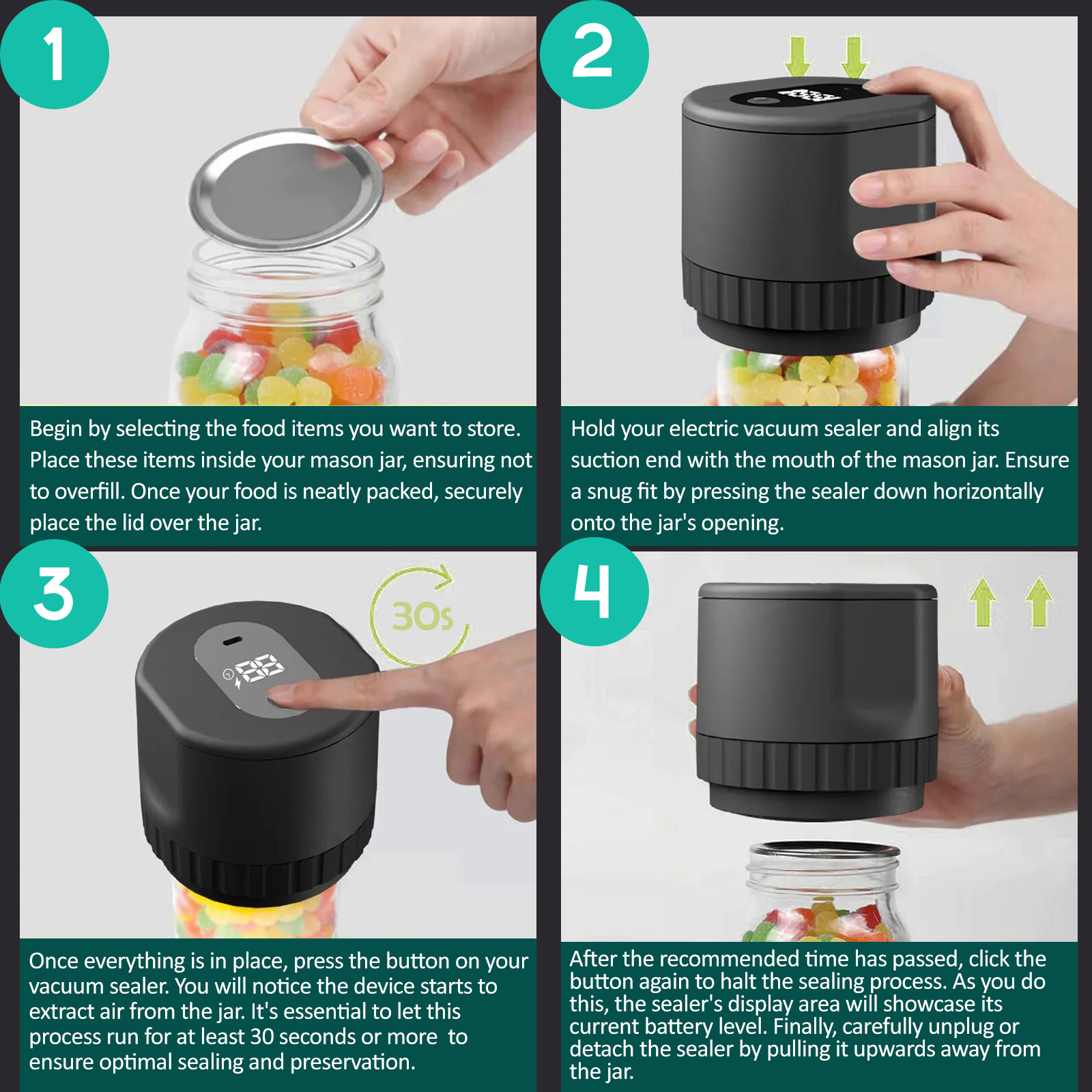 TrueBright Mason Jar Vacuum Sealer