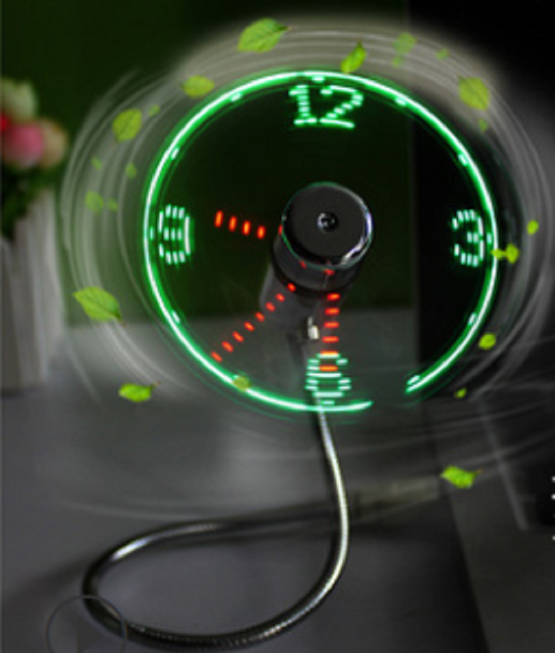 USB Fan Adjustable Light Time Clock