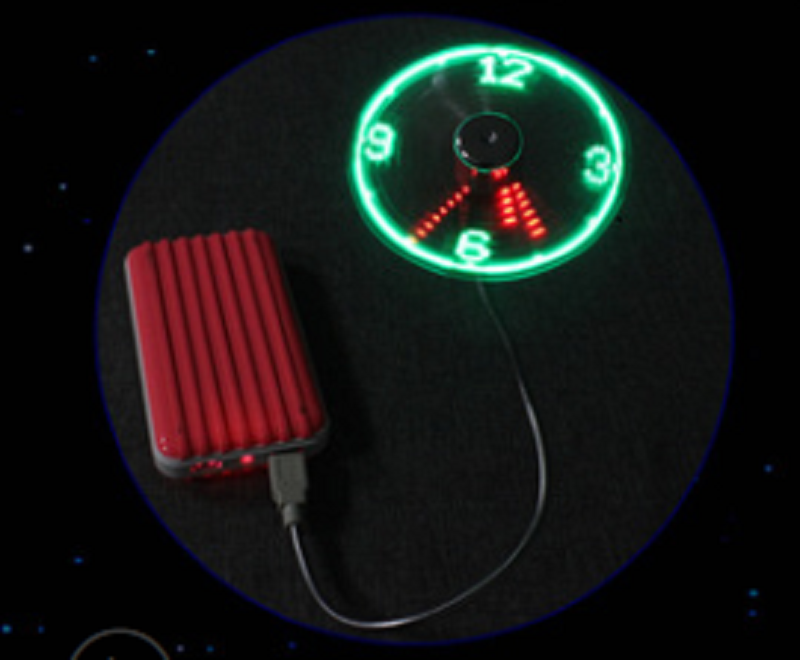 USB Fan Adjustable Light Time Clock