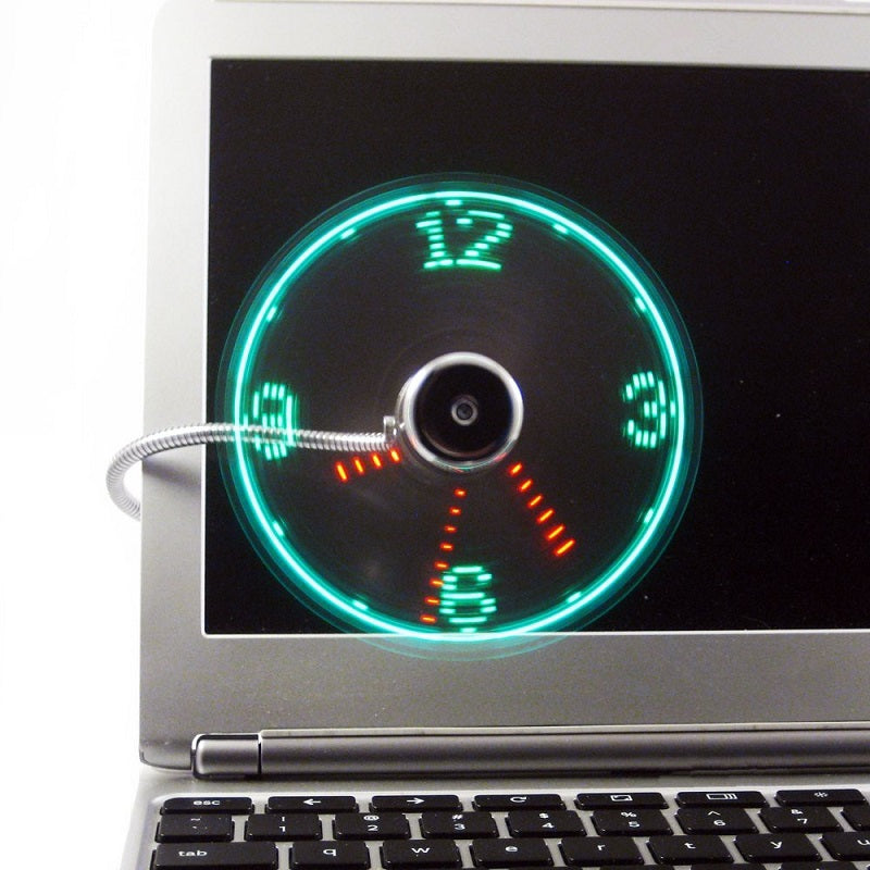 USB Fan Adjustable Light Time Clock