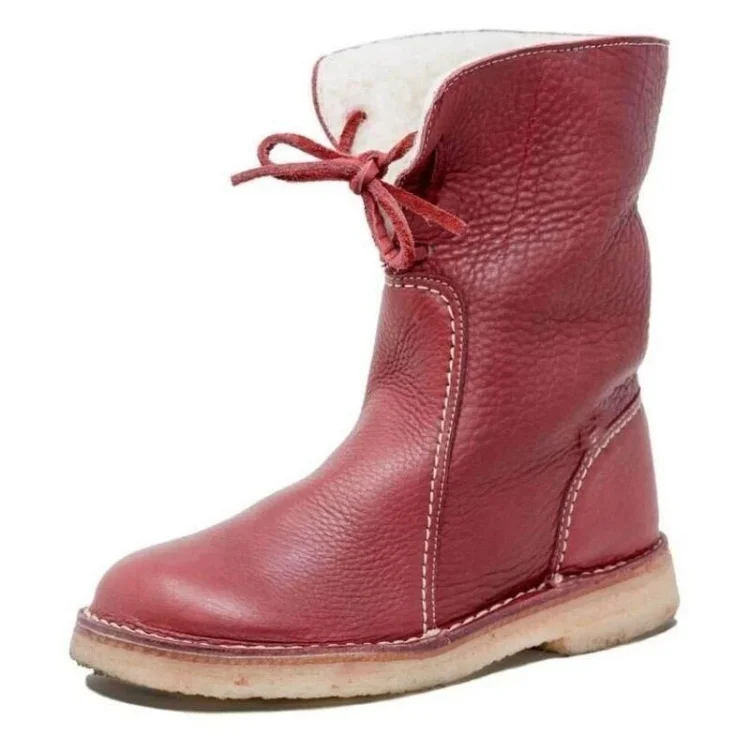 Vintage Buttery-Soft Waterproof Wool Lining Boots