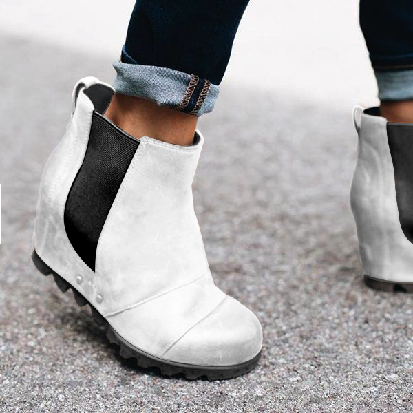 Women Slip On Wedge Boots