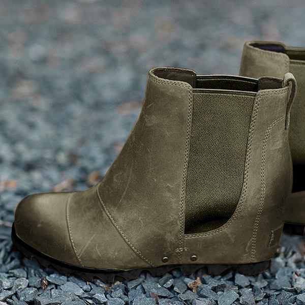 Women Slip On Wedge Boots