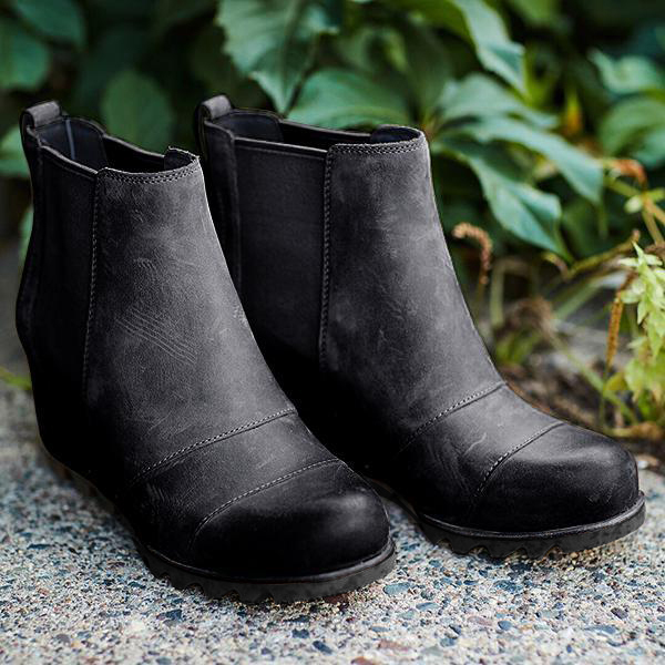 Women Slip On Wedge Boots