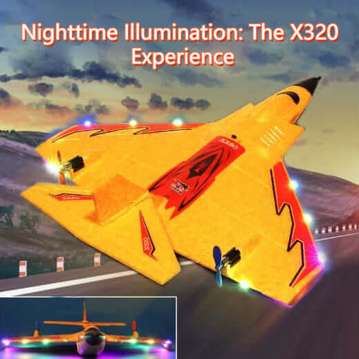 X320 Sea, land and air remote control glider EPP foam remote control aircraft with LED light flight time Remote control plane