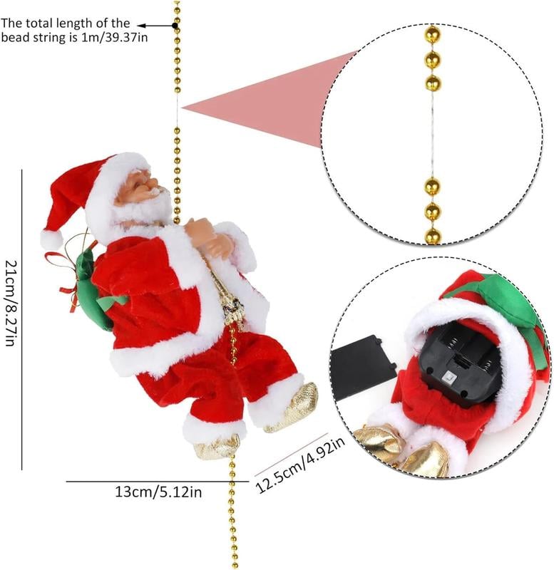 (2023 BEST GIFT TO FAMILY) - Electric Chimney Climbing Santa Claus Musical Toys