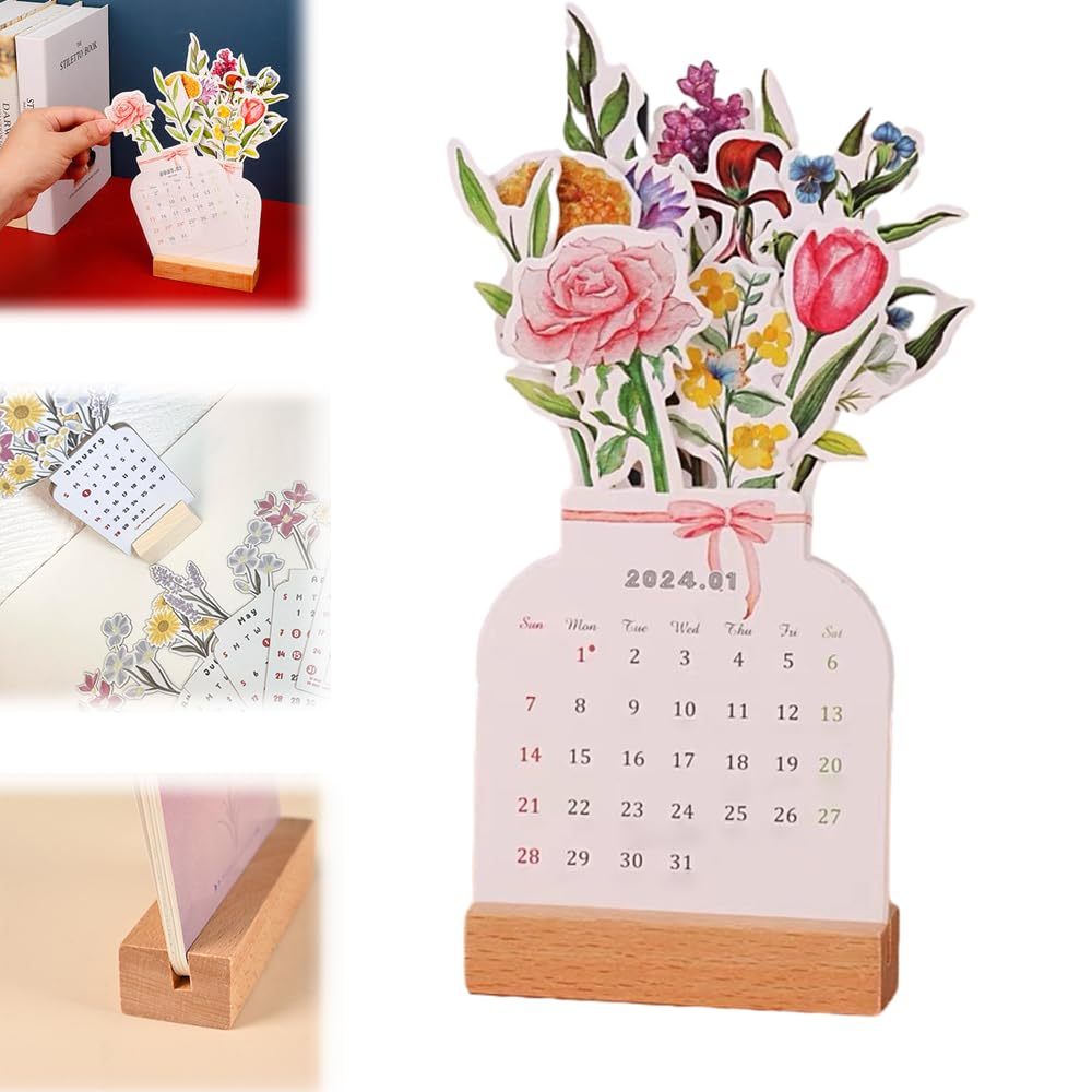 2024 Bloomy Flowers Desk Calendar