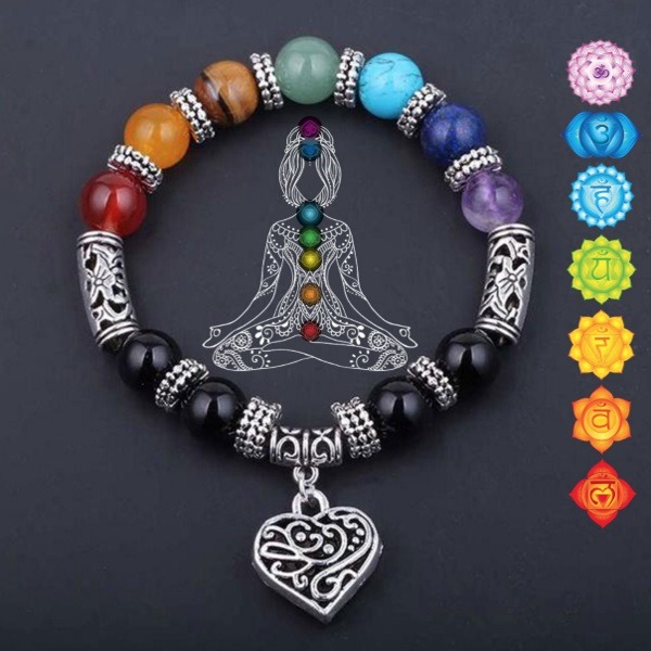 7 Chakra Reiki Heart Bracelet