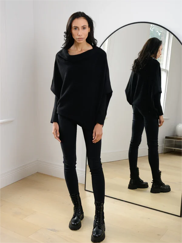 (BLACK FRIDAY HOT SALE 80% OFF) 2023 HOT SALE-ASYMMETRIC DRAPED JUMPER