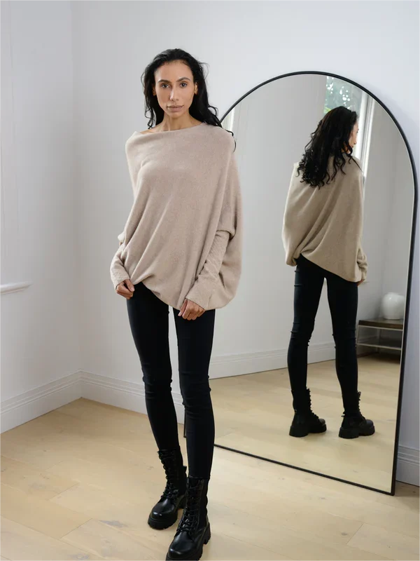 (BLACK FRIDAY HOT SALE 80% OFF) 2023 HOT SALE-ASYMMETRIC DRAPED JUMPER