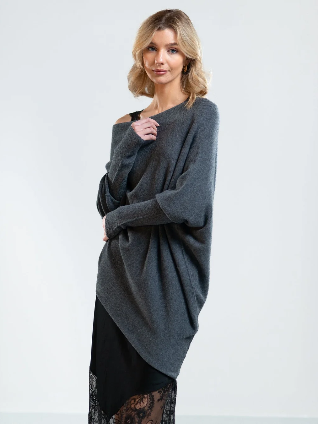 (BLACK FRIDAY HOT SALE 80% OFF) 2023 HOT SALE-ASYMMETRIC DRAPED JUMPER