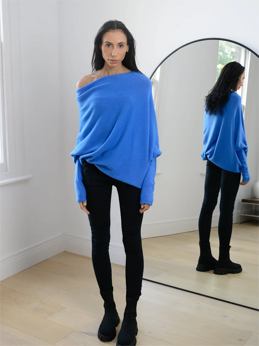 (BLACK FRIDAY HOT SALE 80% OFF) 2023 HOT SALE-ASYMMETRIC DRAPED JUMPER