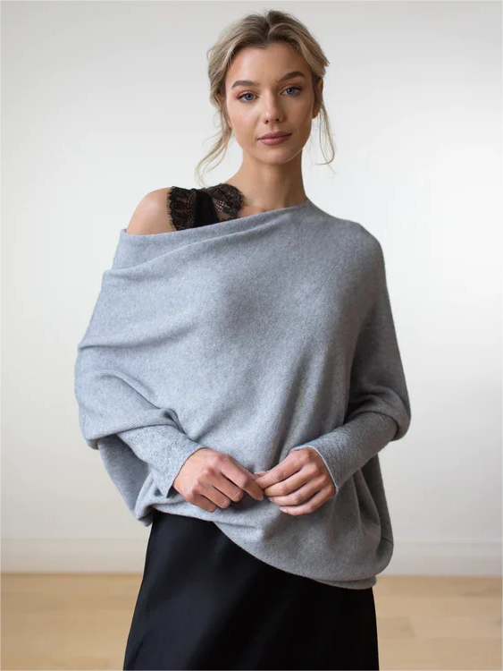 (BLACK FRIDAY HOT SALE 80% OFF) 2023 HOT SALE-ASYMMETRIC DRAPED JUMPER