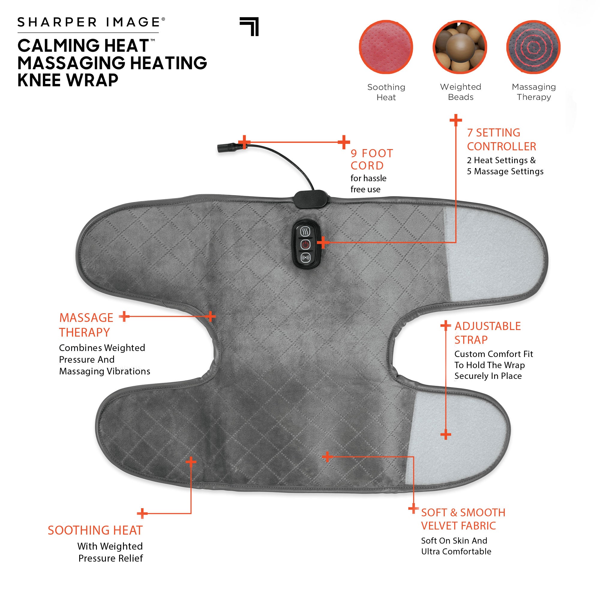 Calming Heat Knee Wrap - 10 Settings