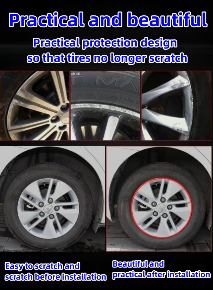 Car wheel protection ring anti-collision strip anti-scratch strip anti-scratch rubber strip