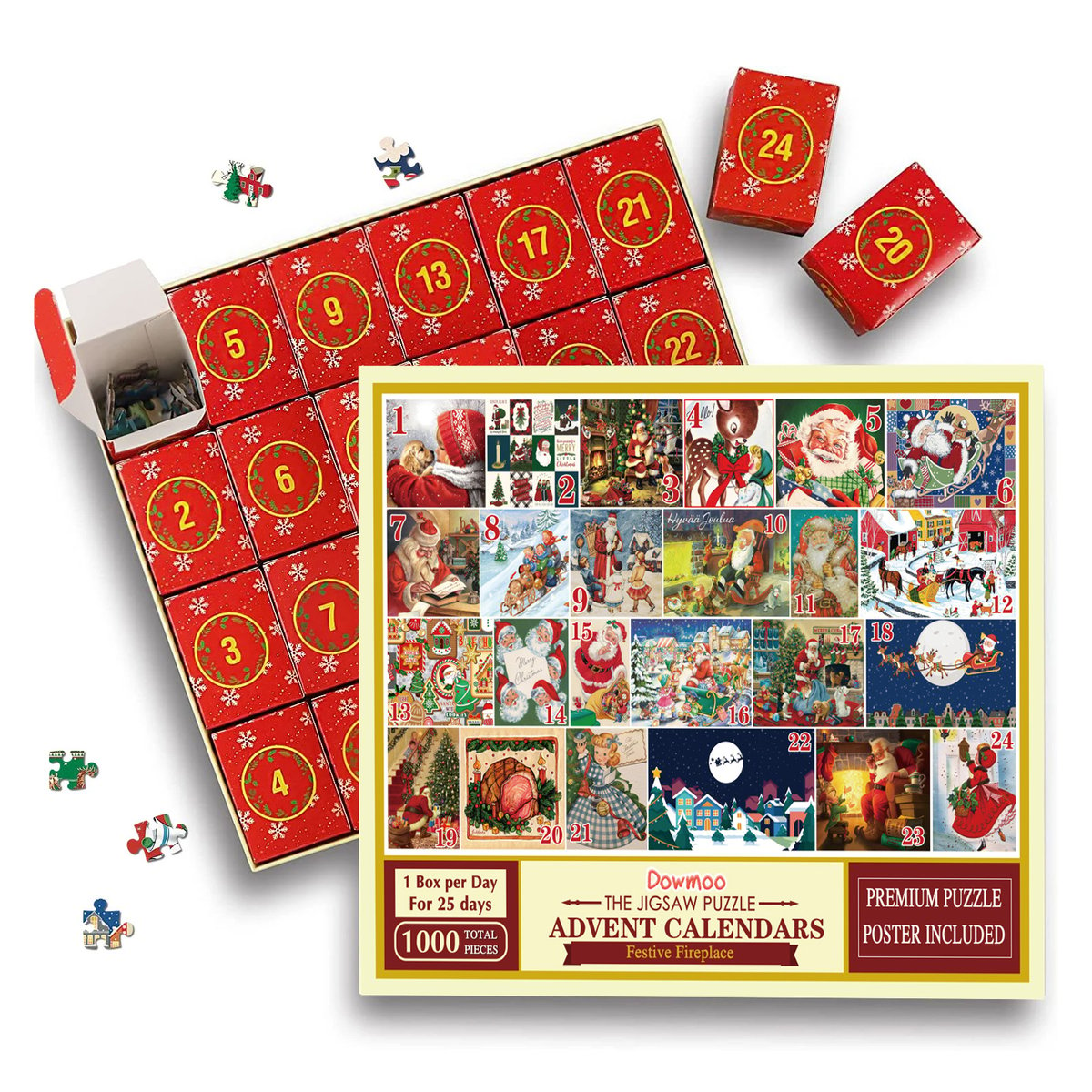 Christmas Advent Calendar Jigsaw Puzzle (beautiful package)