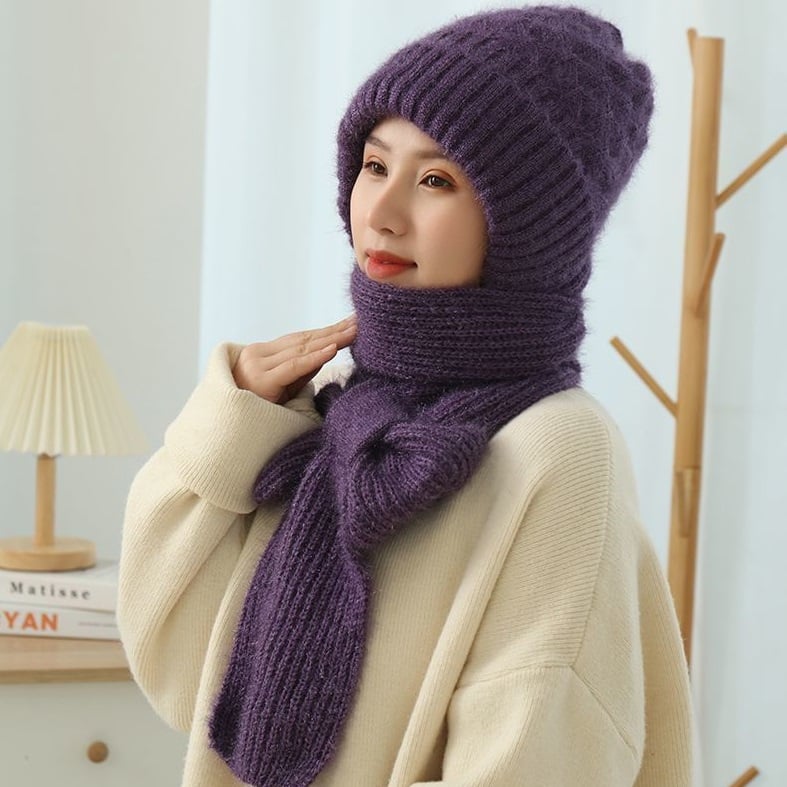 Photographw CHRISTMAS SALE -45% OFF -Winter Versatile Knitted Hooded Scarf for Women