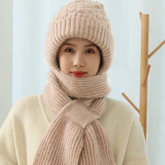 Photographw CHRISTMAS SALE -45% OFF -Winter Versatile Knitted Hooded Scarf for Women