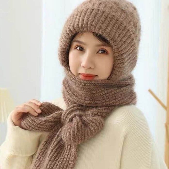 Photographw CHRISTMAS SALE -45% OFF -Winter Versatile Knitted Hooded Scarf for Women