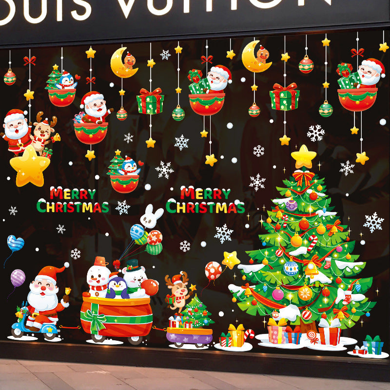 Christmas Window Clings Double-Sided Re-appliable Decoration