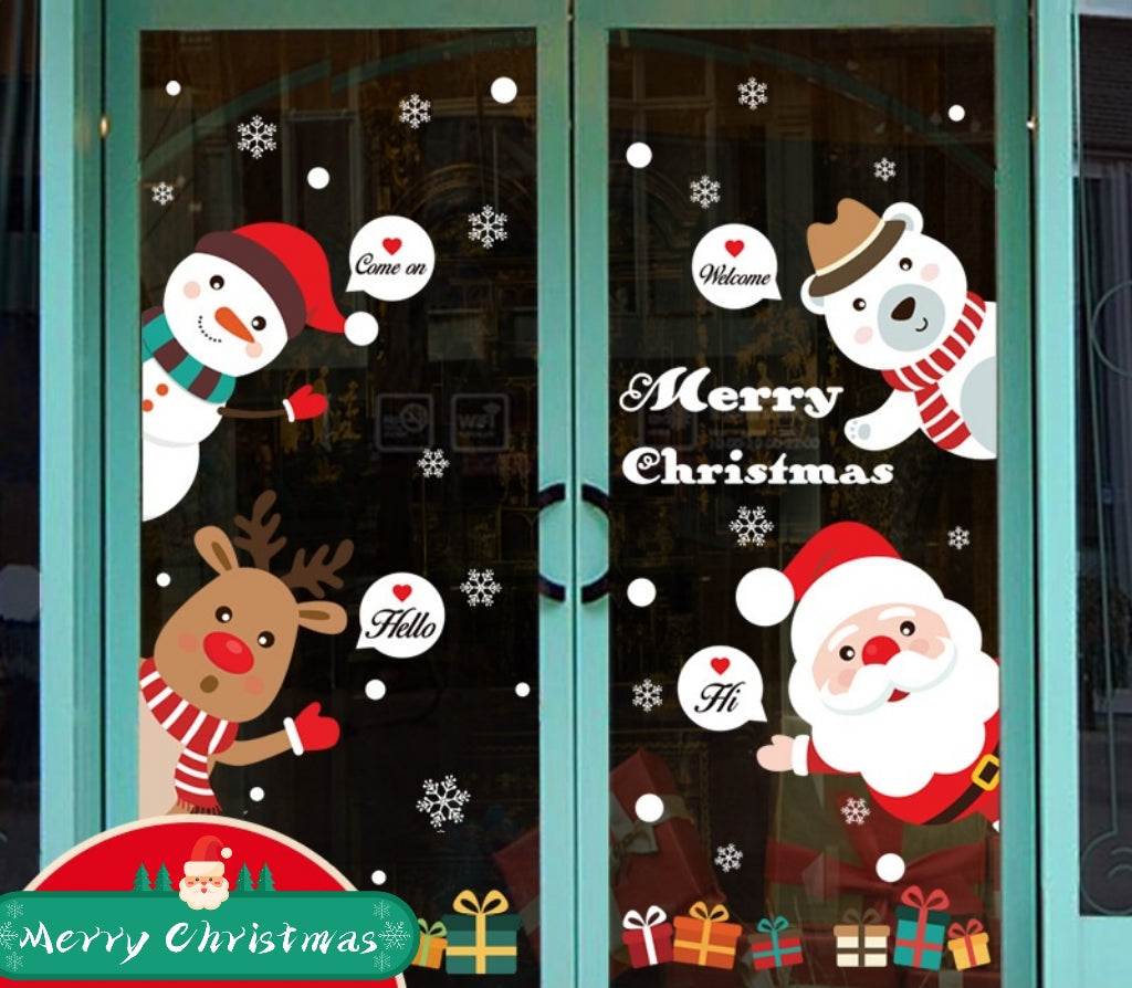 Christmas Window Clings Double-Sided Re-appliable Decoration