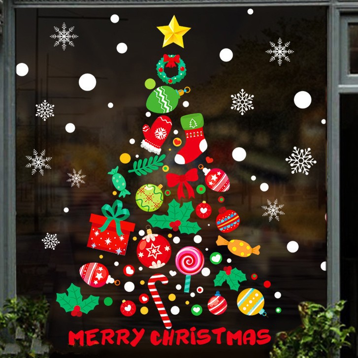 Christmas Window Clings Double-Sided Re-appliable Decoration